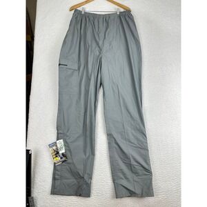 Stearns DryWear Rain Pants Mens L Large Gray Ripstop Waterproof‎ Breathable New